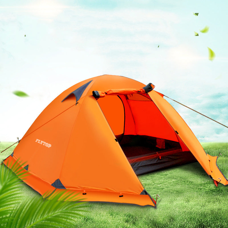 Experience the Great Outdoors with Confidence: Double Aluminum Pole Anti-Storm Travel Camping Tent