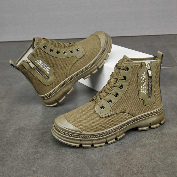 Discover the Comfort of Men's Side Zipper High-top Thicker Shoes