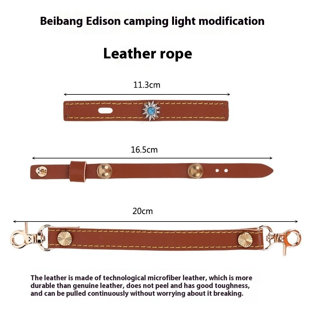Illuminate Your Camping Experience with the Camping Leather Hang Rope 3-Piece Lantern