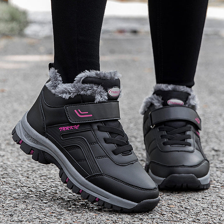 Embrace Winter with Men Warm Plush Velcro Snow Boots