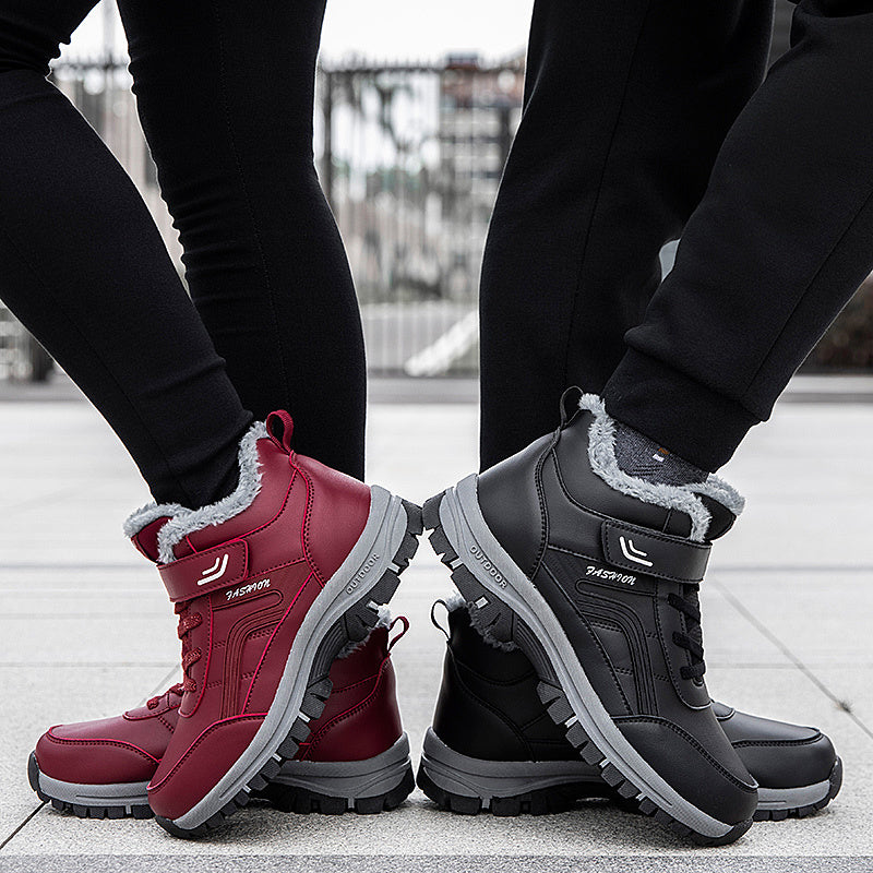 Men Warm Plush Velcro Snow Boots