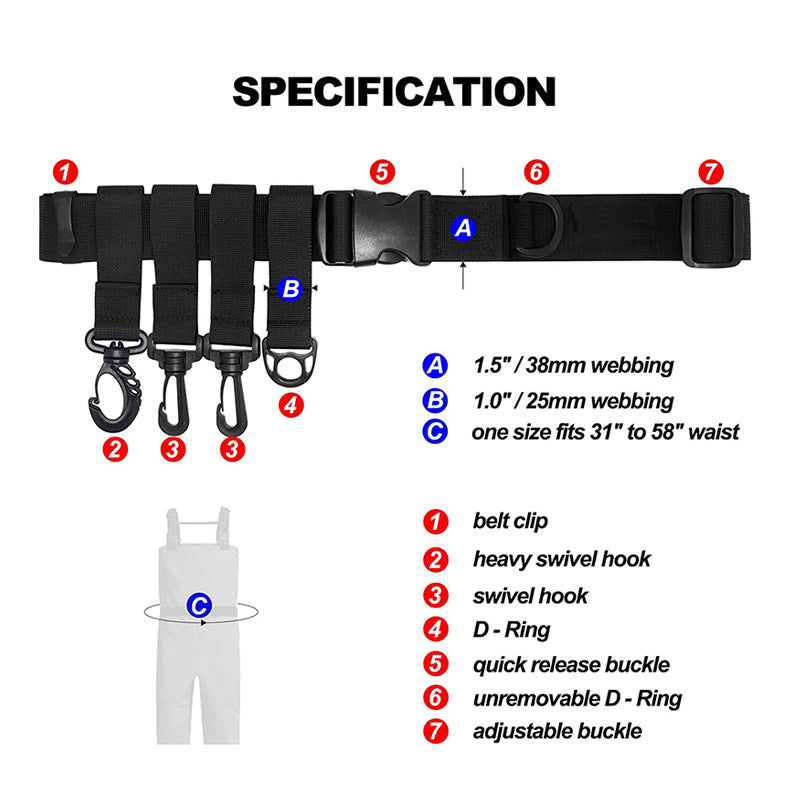 Outdoor Supplies Fishing Waders Fishing Accessories Belt Buckle D Ring Hook