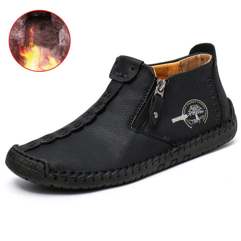 Men Ankle Zipper Outdoor Hiking Shoes