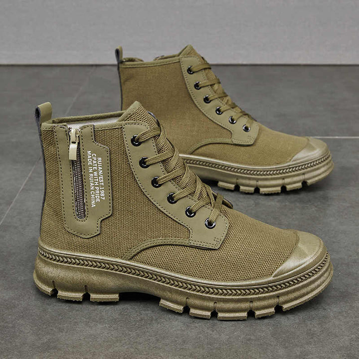 Men's Side Zipper High-top Thicker Shoes