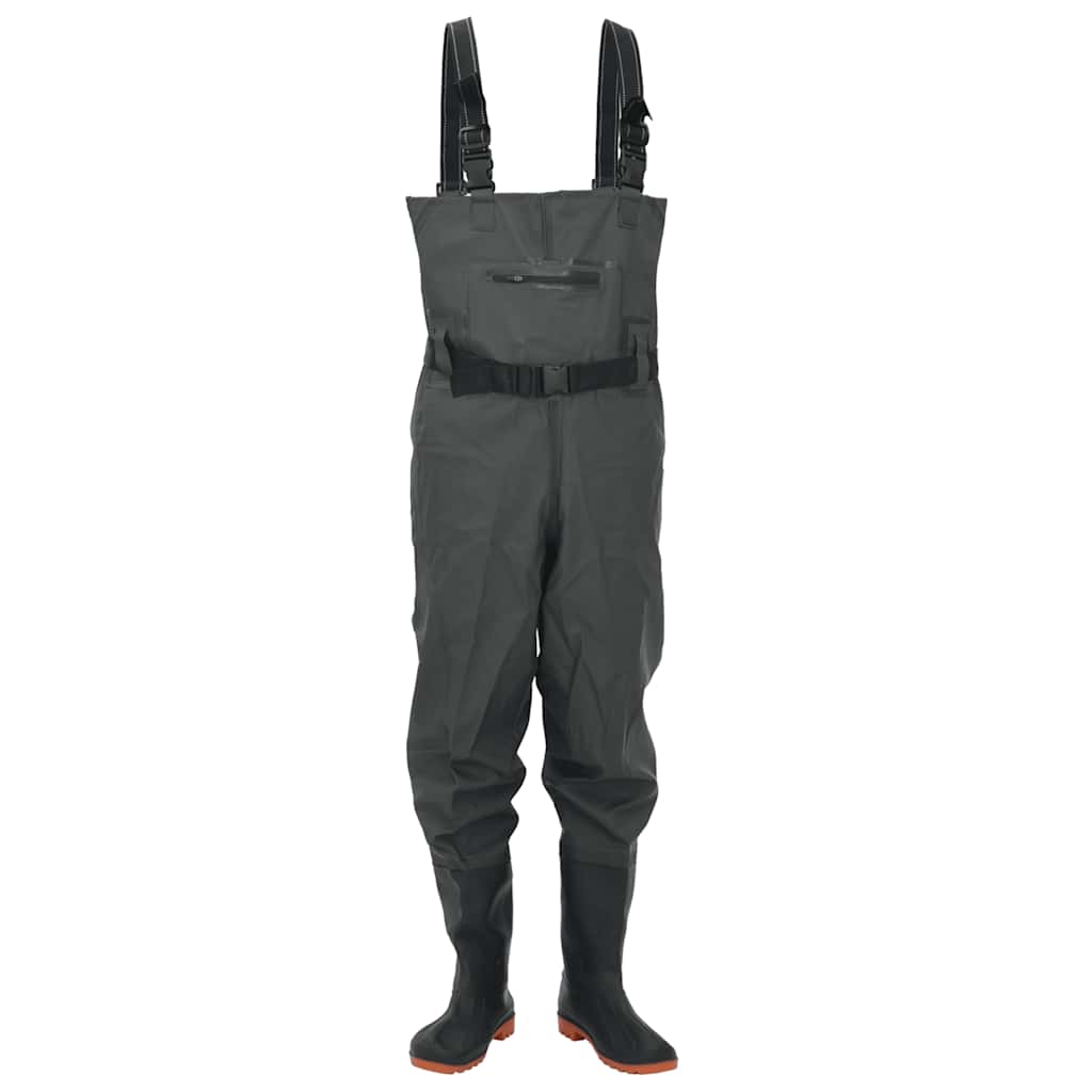 Waders with Boots and Belt, Dark Green, Size