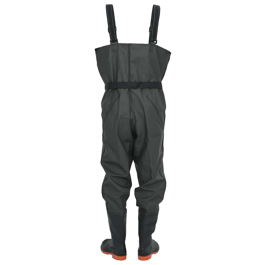 Waders with Boots and Belt, Dark Green, Size