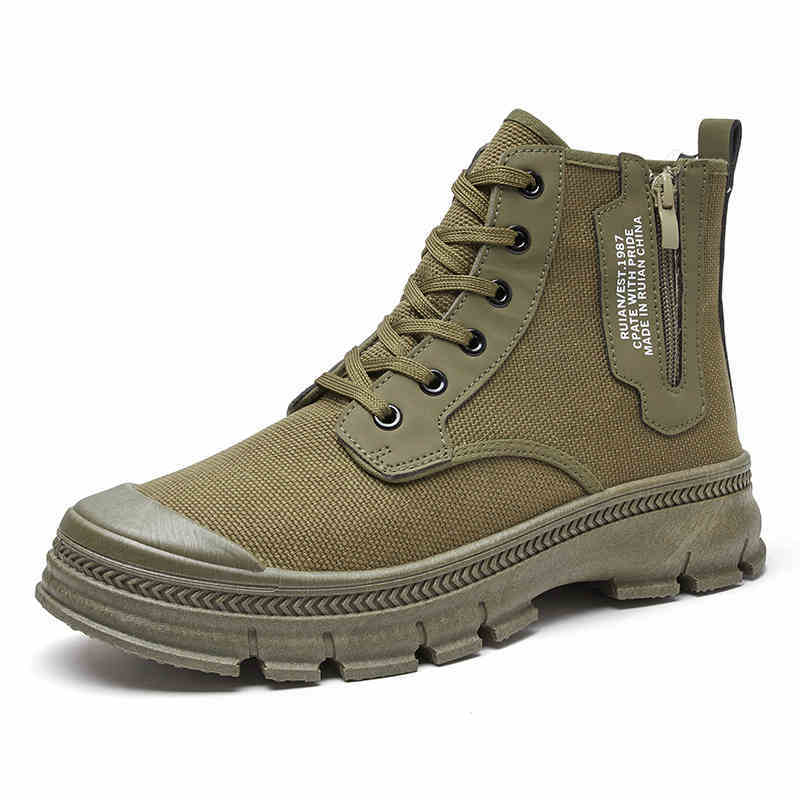 Men's Side Zipper High-top Thicker Shoes