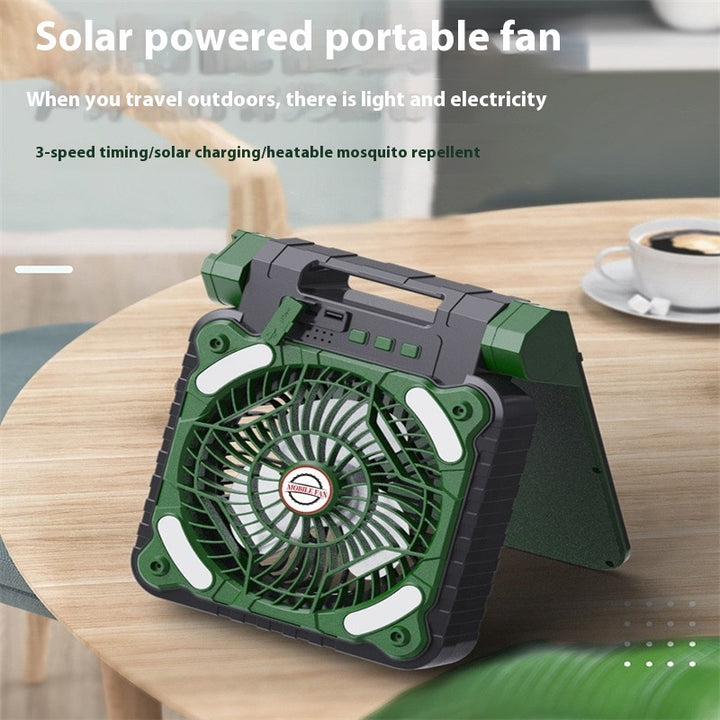 Outdoor Solar Fan Lamp Camping Fishing