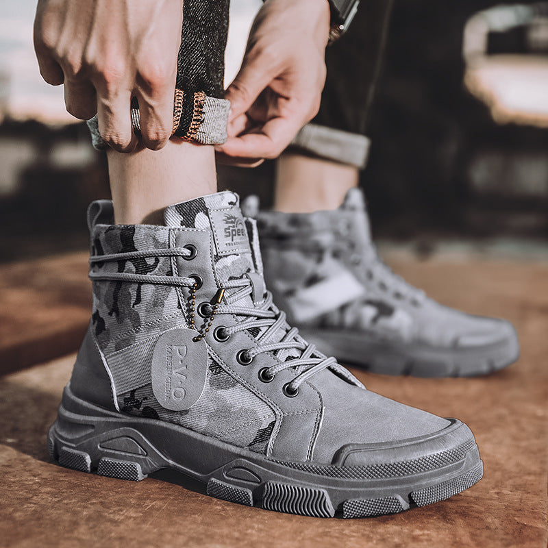 Canvas High-top Tooling Retro Outdoor Hiking Boots